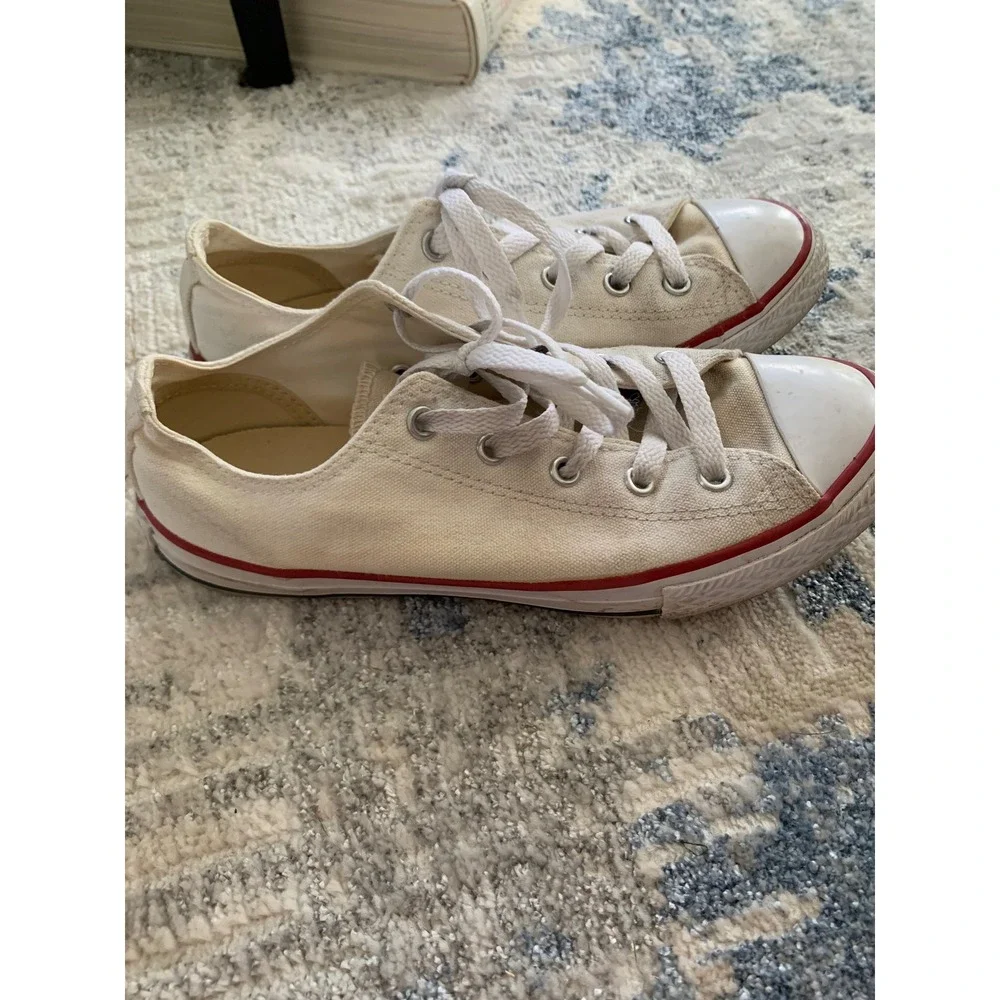 Converse Chuck Taylor All Star Low Top Off White Youth Sneakers 3J256 Size 3Y